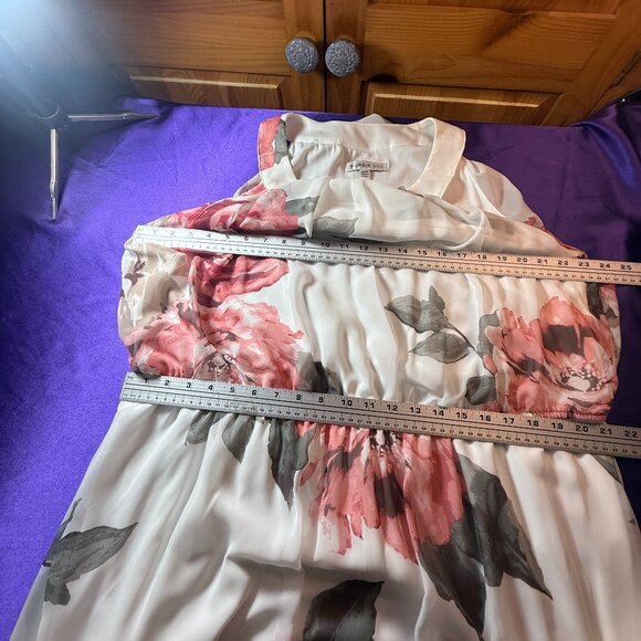 πRobbie Bee Flattering Floral Sleeveless Elastic Waistline Chiffon Maxi Dress - Picture 11 of 16